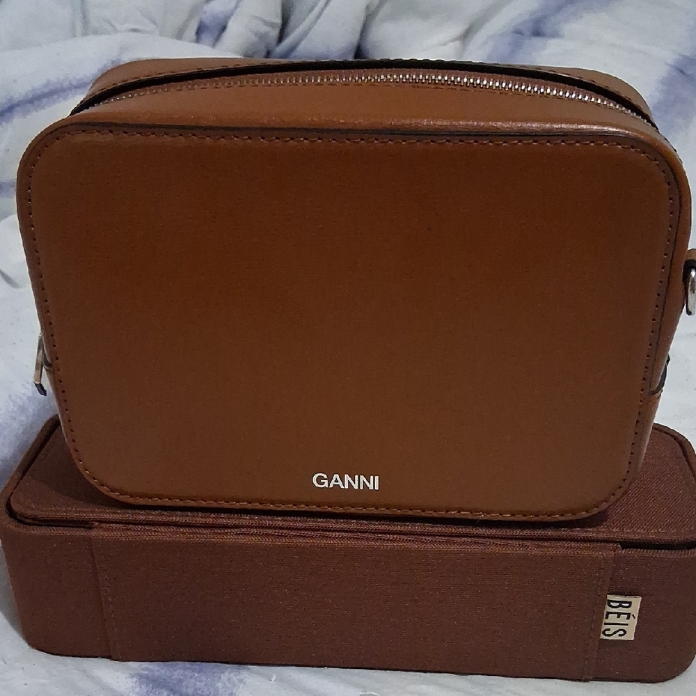 Ganni Brown Leather Belt Bag